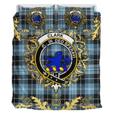 Clark (Lion) Ancient Tartan Crest Bedding Set - Golden Thistle Style